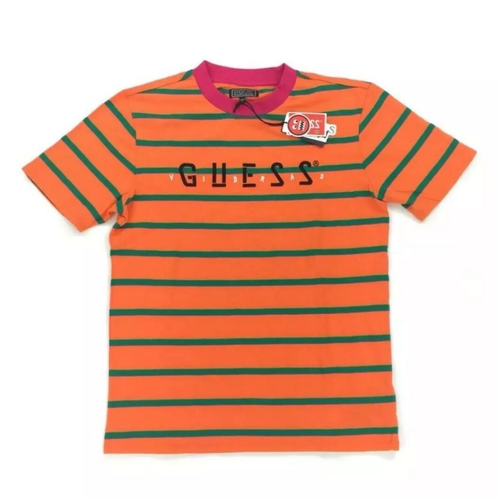 Guess J Balvin Striped T Shirt Colorful